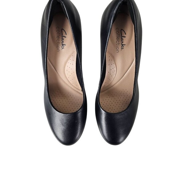 Clarks Womens Elegant Premium Black Leather 3\